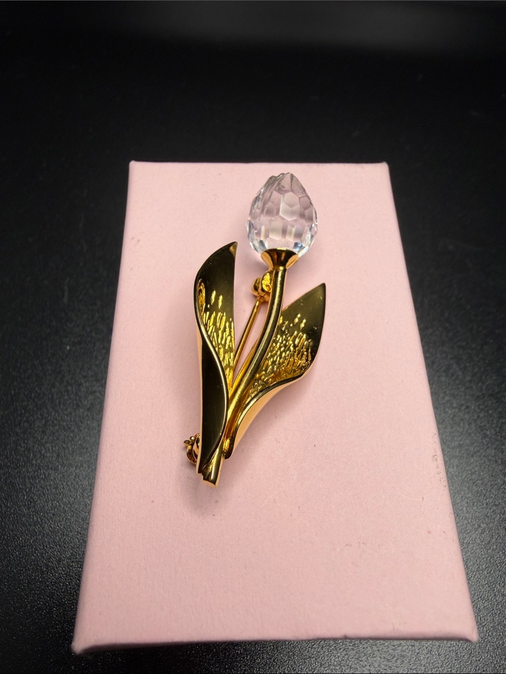 Vintage Swarovski Crystal Memories Tulip Flower Brooch / Pin.